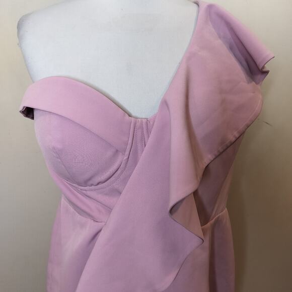 Lavish Alice One Shoulder Ruffled Corset Dress Cocktail Party - Picture 7 of 11